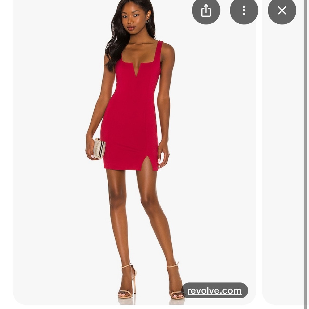 Gorgeous NWT Lovers + Friends deep red Draya mini dress stretchy valentines HOT
